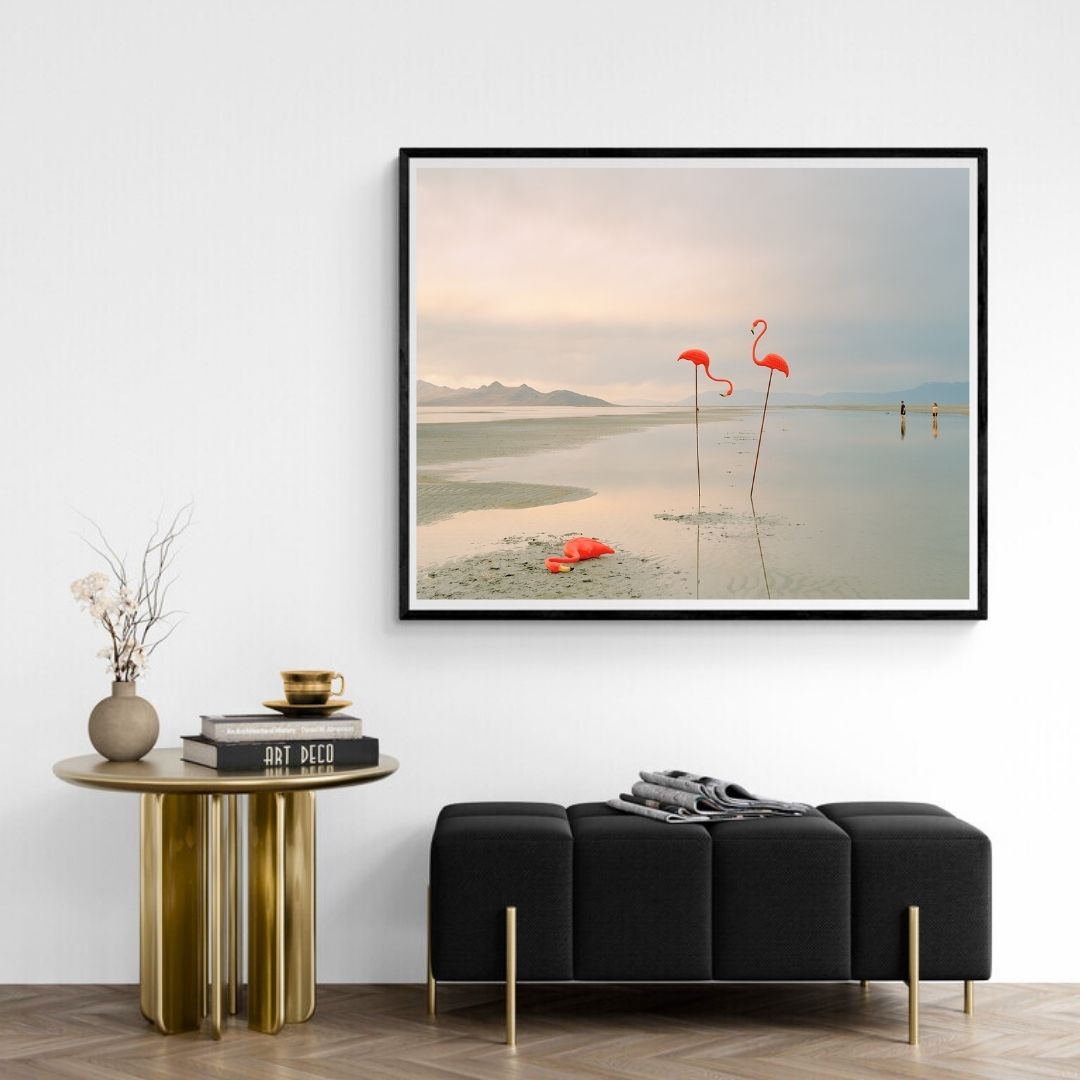 JIMMY & DENA KATZ: Flamingoes in the Great Salt Lake (fine art print)