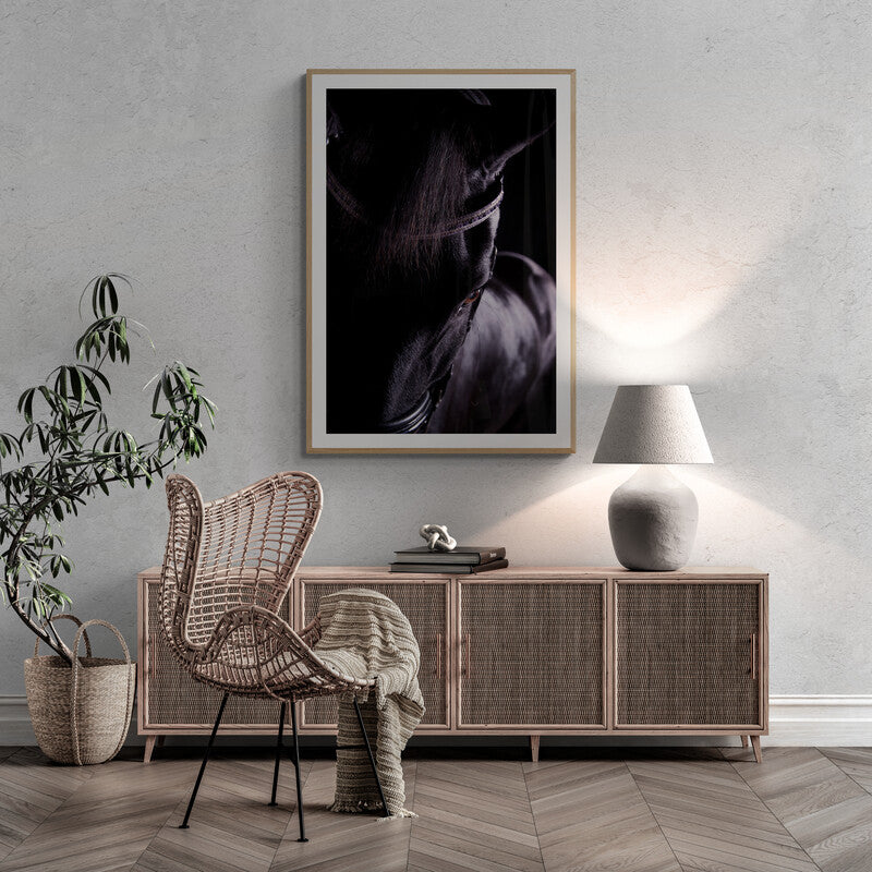 LORI ADAMSKI-PEEK: Black Horse V (limited edition print)