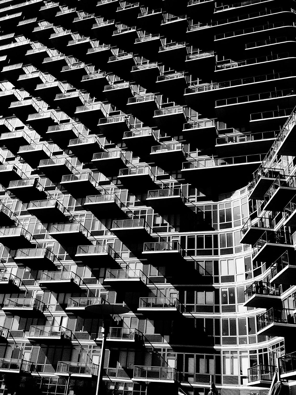 Limited Edition print of the interplay of light and shadow on the façade of a modern New York skyscraper.