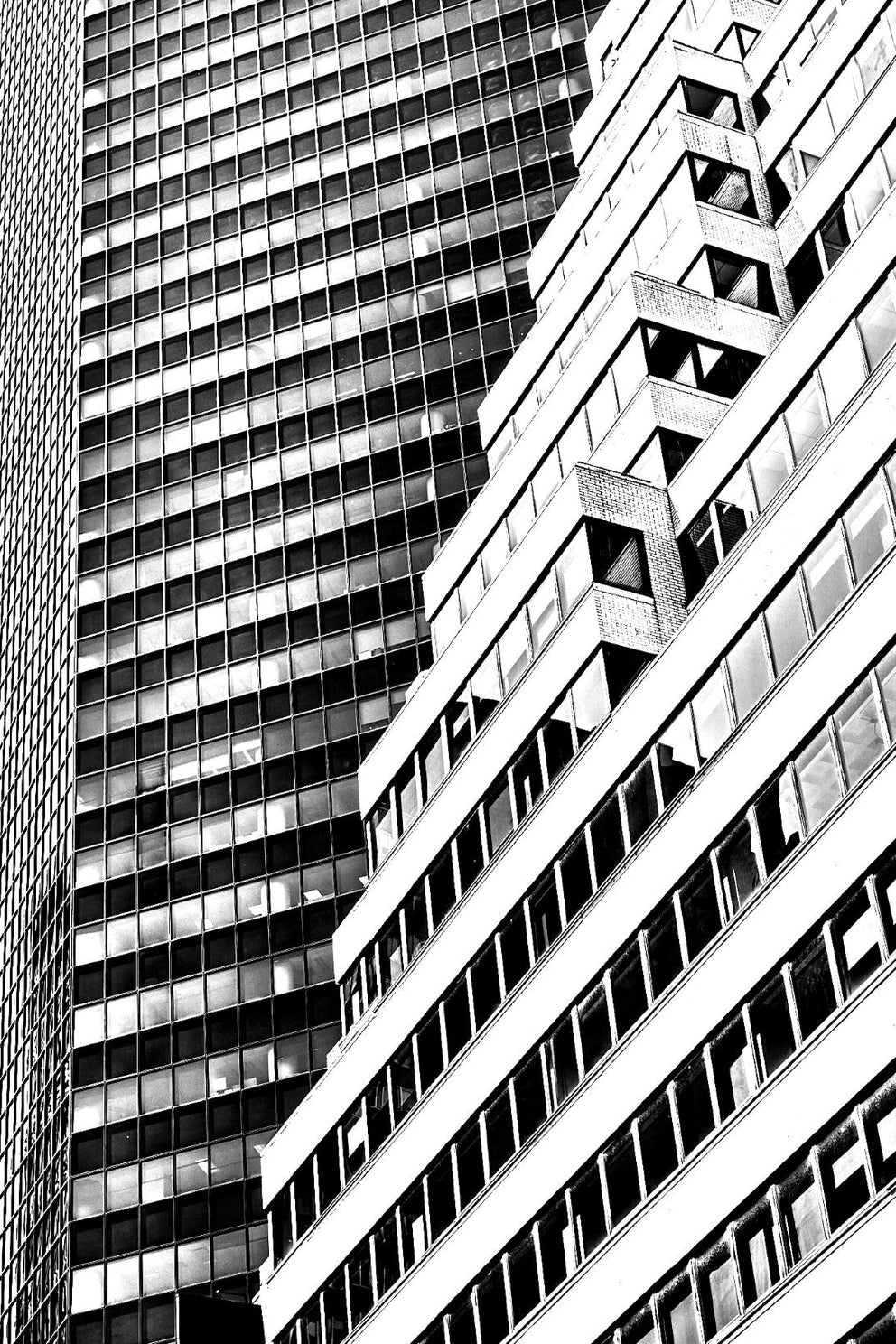 Limited Edition print of the interplay of light and shadow on the façade of a modern New York skyscraper.