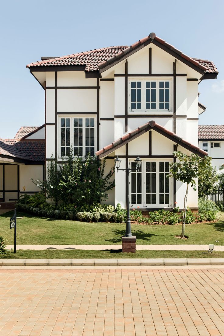 Limited Edition Print of a Swiss-inspired chalet in a suburban development in India.