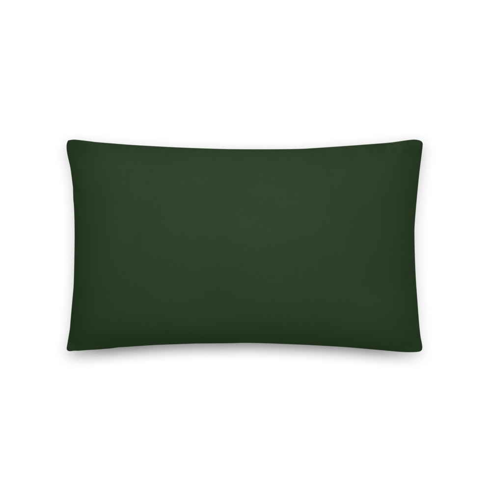 Dark green back of rectangular pillow