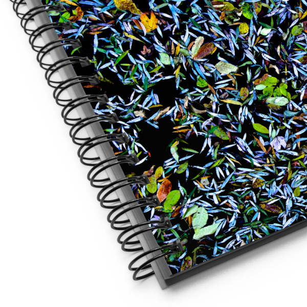 Detail close-up of cover of a spiral notebook