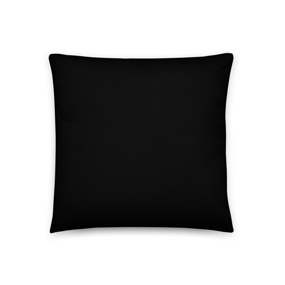 Back of square pillow in black