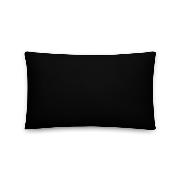 Back of rectangular pillow in black