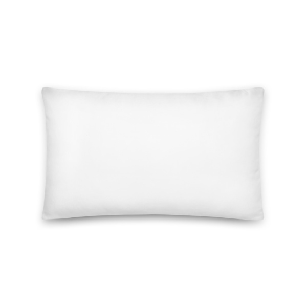 Back of a white rectangular pillow