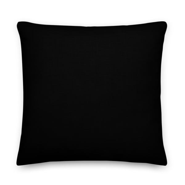 Back of square pillow in black