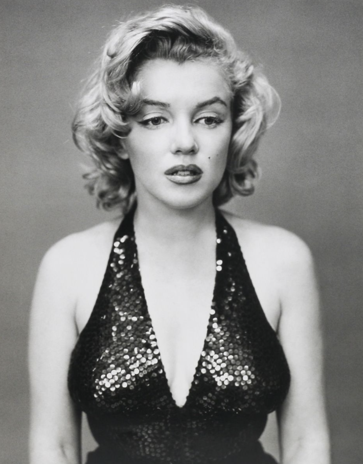 Actress Marilyn Monroe looking downcast