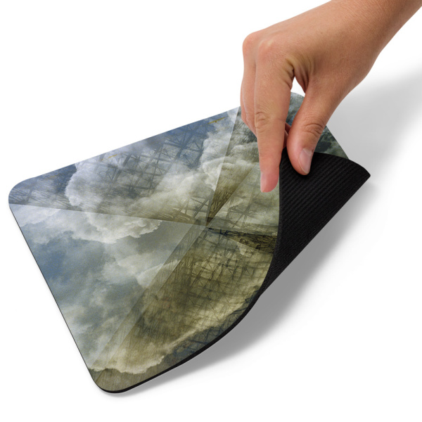 Mouse pad with a photograph of reflections on Louvre's glass pyramid