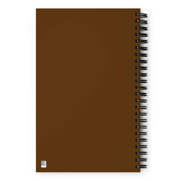 Back of notebook in dark brown