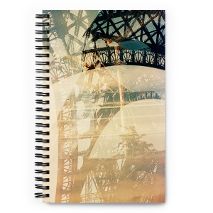 Notebook with image of reflections on the Eiffel Tower