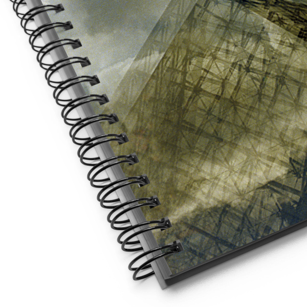 Closeup of the notebook's cover and spiral system