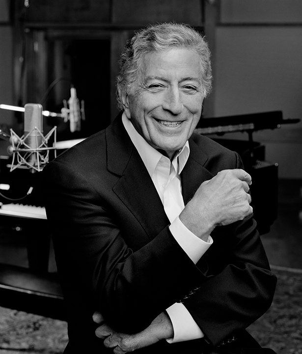 Tony Bennett in a recording studio