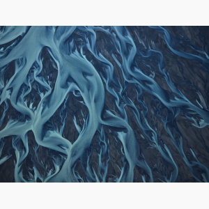 Aerial view of a river delta