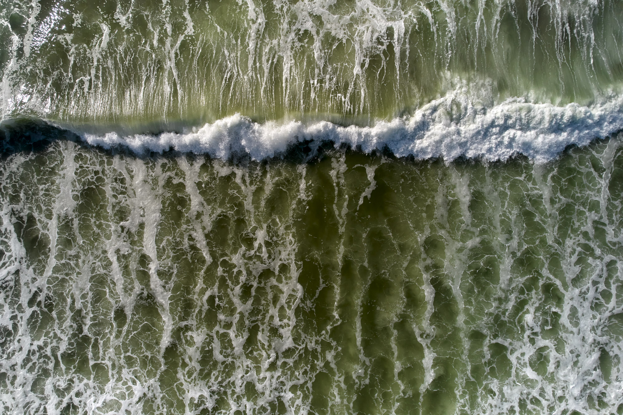 Limited edition print of an abstract aerial photography of surf and waves breaking